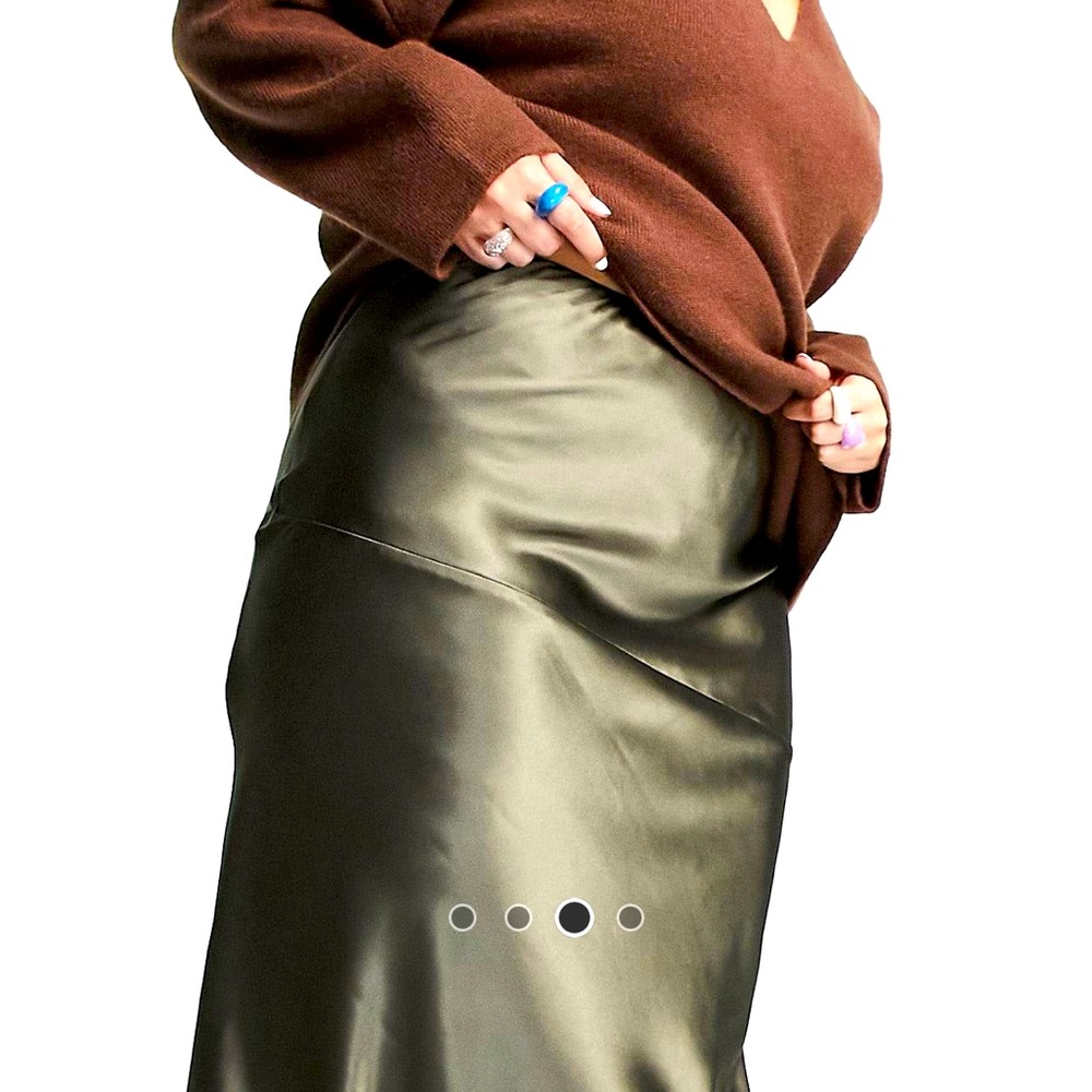 Plus size ankle length silk skirt